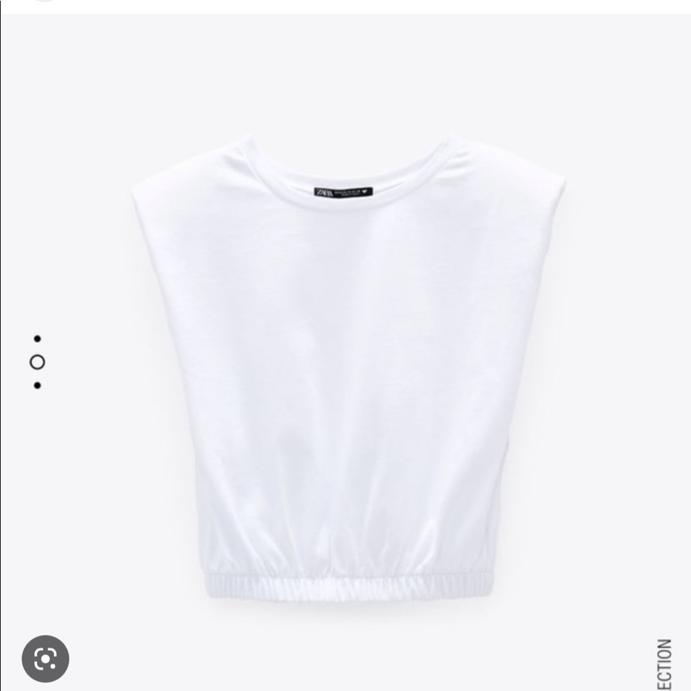 2 Zara shoulder pad crop shirts